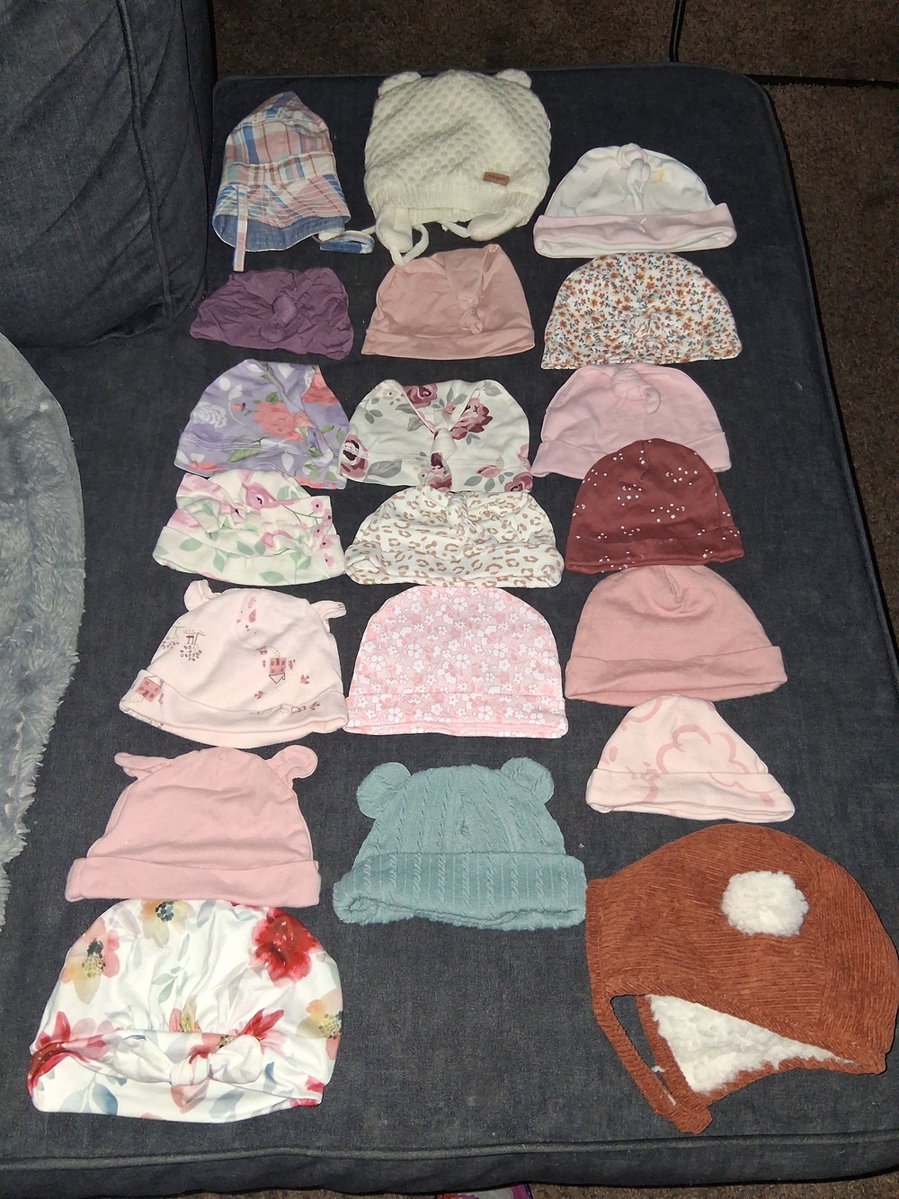 Baby Girls 0-6 Months Mixed Pink & Floral Hat Bundle - Kids Accessories